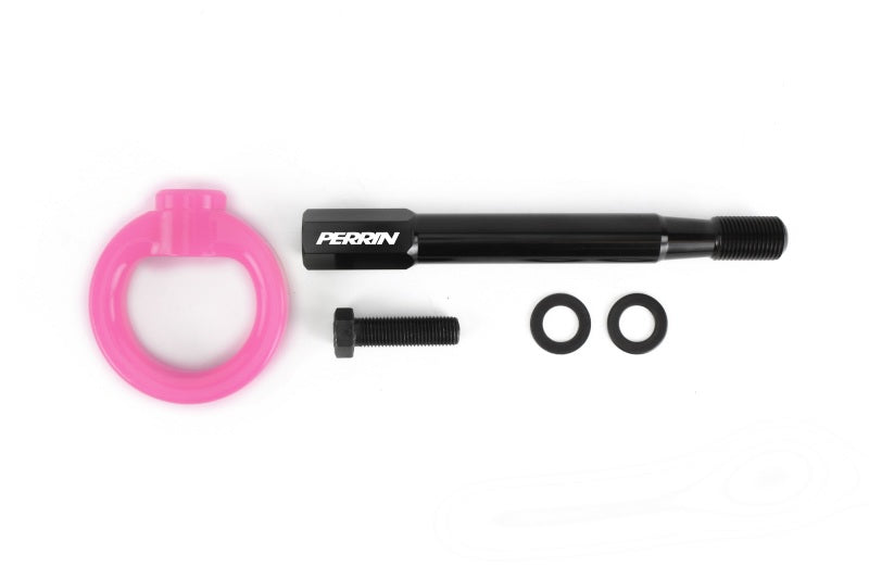 PERRIN 08-14 Subaru WRX/STI Sedan Tow Hook Kit (Rear) - Hyper Pink