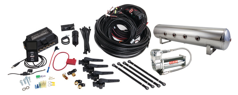 Air Lift Performance 3H (1/4 Air Line 4 Gal 7-PortPolished Aluminum Tank VIAIR 444C Comp)