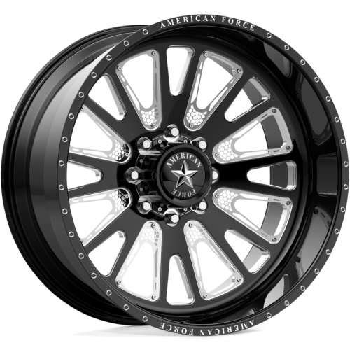 American Force Armada CCFP CK210 22x12 -55 Gloss Black with Milled Spoke Windows