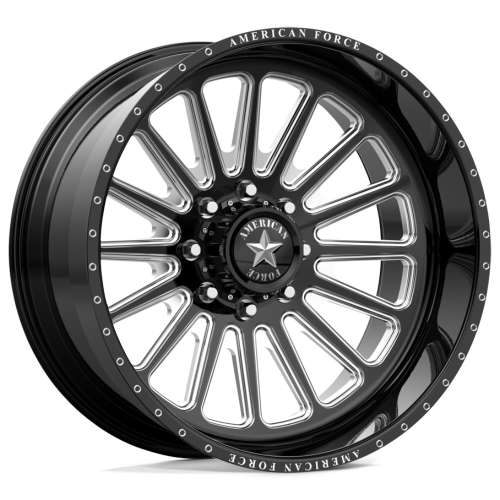 American Force Battery CC CK17 24x14 -90 Gloss Black with Milled Spoke Windows