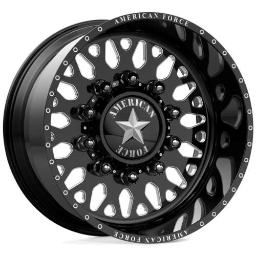 American Force Evo SSBR 654 22x12 -40 Gloss Black with Milled Spoke Windows