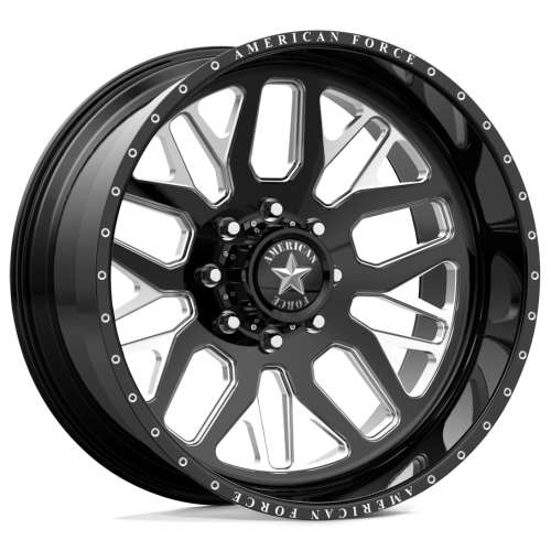 American Force Panic CC CK18 22x12 -55 Gloss Black with Milled Spoke Windows