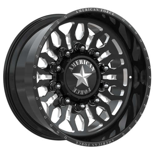 American Force Shrapnel CCBR 7N24 26x14 -90 Gloss Black with Milled Spoke Windows