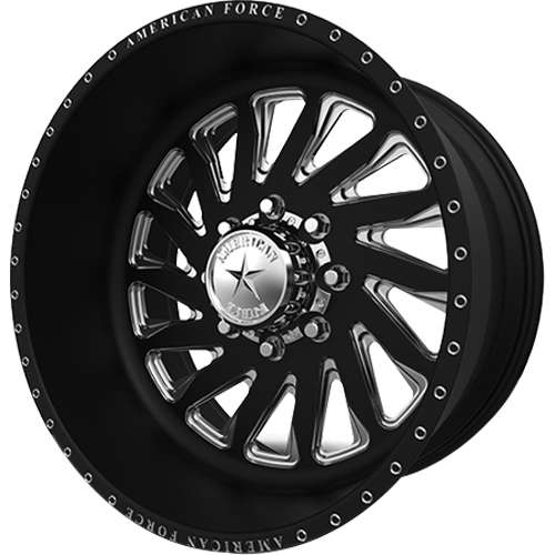 American Force Switch SF F108 20x14 -73 Satin Black with Machined Spoke Windows and Accents (Special Force)
