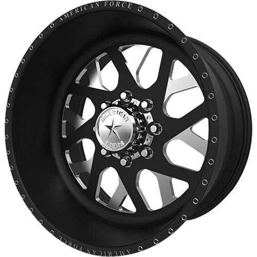 American Force Whiskey SF 154 24x12 -40 Satin Black with Machined Spoke Windows and Accents (Special Force)