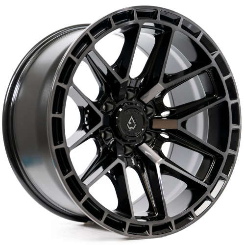 Arena Battle A114 20x9 +20 Gloss Black with Machined Double Dark Tint Faces and Lip