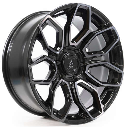 Arena Cobra A116 22x10 +15 Gloss Black with Brushed Double Dark Tint Spoke Faces