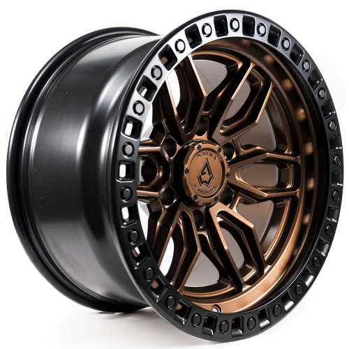 Arena Hustle A109 17x8.5 +25 Smoked Bronze with a Satin Black Lip Ring
