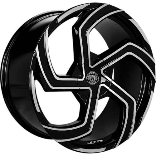 Lexani Swift-522x10 +20 Gloss Black with Machined Spoke Edges and Lip Accents