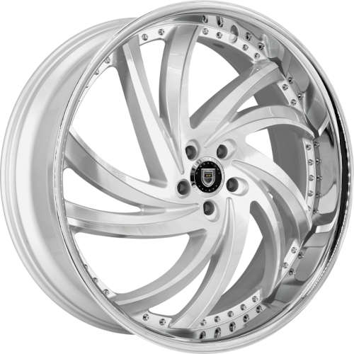 Lexani Turbine24x10 +10 Silver with a Stainless Steel Lip