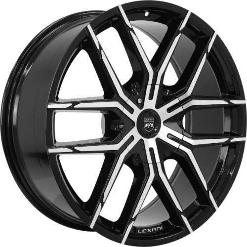 Lexani Vertigo20x9 +25 Black with Machined Spoke Faces