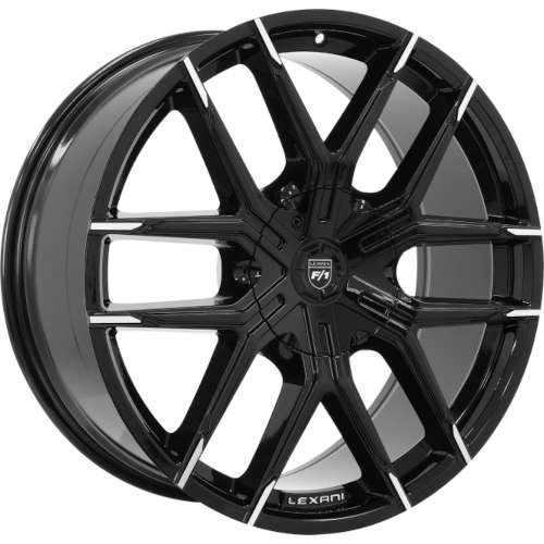 Lexani Vertigo20x9 +20 Black with Machined Spoke Tips