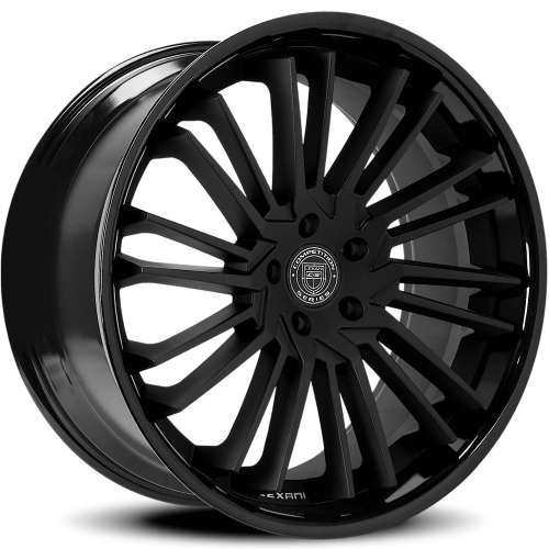 Lexani Virage22x10.5 +38 Satin Black with a Gloss Black Lip