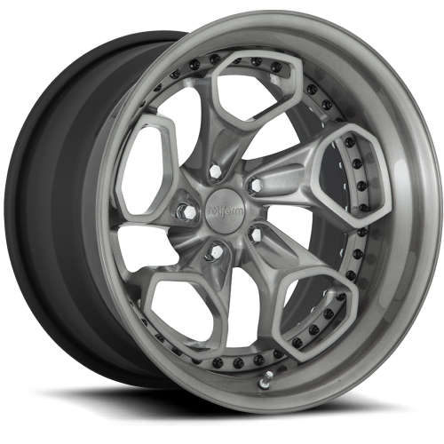 Rotiform Forged HUR-T18x8.5 +43 Brushed Gloss DDT with a Step Lip and Exposed Hardware