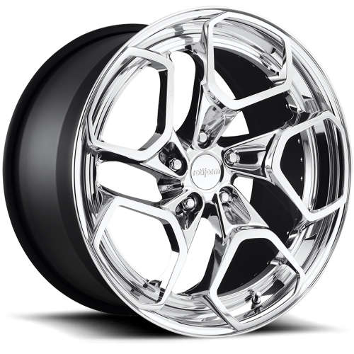 Rotiform Forged HUR-T18x9 +30 Polished with a Step Lip and Matte Black Barrel with Hidden Hardware