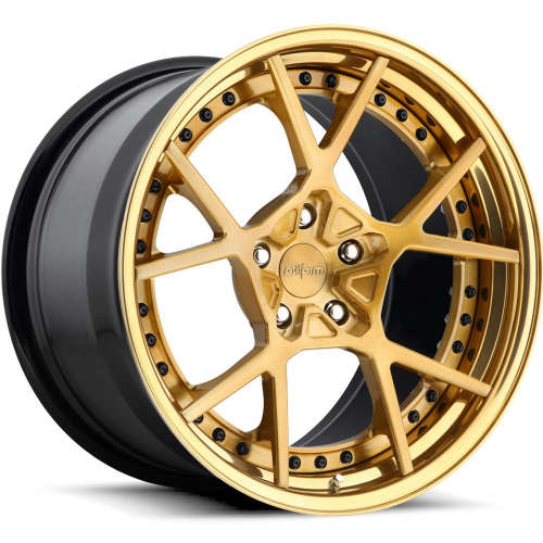 Rotiform Forged KPS18x8.5 +42 Brushed Monaco Copper with a Step Lip and Matte Black barrel with Exposed Hardware