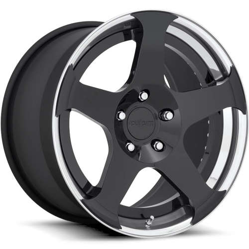 Rotiform Forged NUE19x9.5 +22 Gloss Black with a Polished Step Lip and Matte Black Barrel with Hidden Hardware