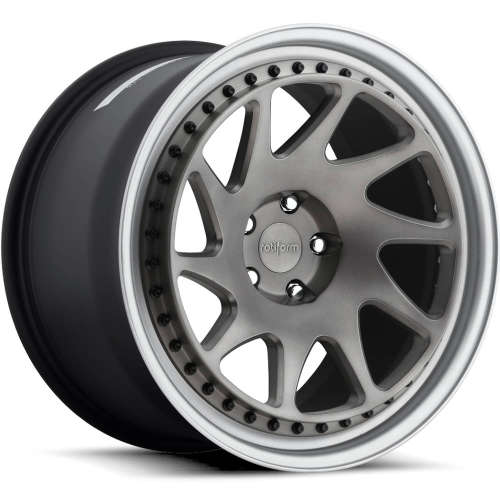 Rotiform Forged OZT17x8 +45 Brushed Matte DDT with a Step Lip and Matte Black Barrel with Exposed Hardware