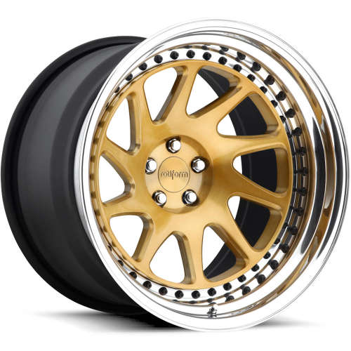 Rotiform Forged OZT17x8 +35 Brushed Monaco Copper with a Polished Step Lip and Matte Black Barrel with Exposed Hardware