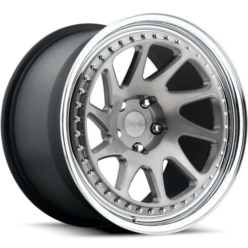 Rotiform Forged OZT17x8 +30 Polished DDT with a Polished Step Lip and Matte Black Barrel with Exposed Hardware