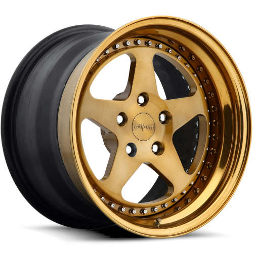 Rotiform Forged ROC19x9.5 +22 Brushed Monaco Copper with a Step Lip and a Matte Black Barrel with Exposed Hardware