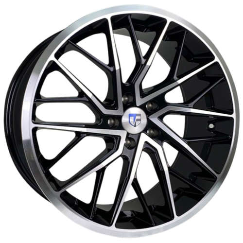 Truform TF-10520x10 +42 Gloss Black with Machined Spoke Faces and Lip