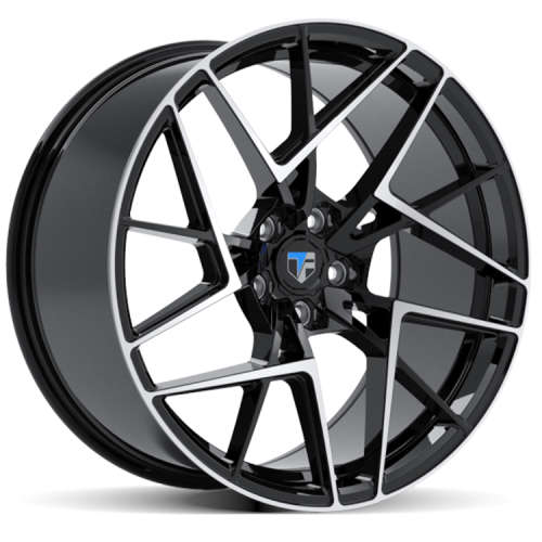 Truform TF-10820x8.5 +30 Gloss Black with Machined Spoke Faces