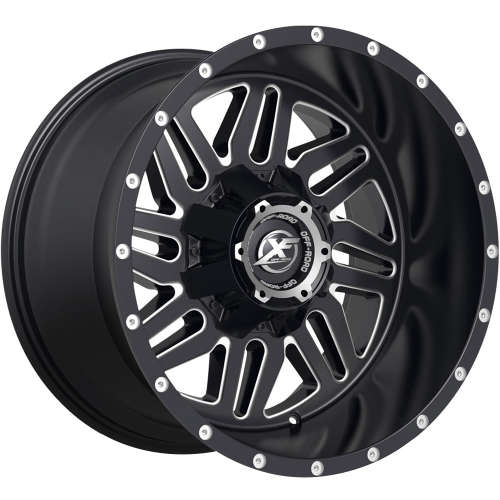 XF Offroad XF-20118x9 +12 Matte Black with Milled Spoke Windows