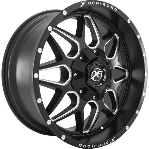 XF Offroad XF-20222x10 +25 Matte Black with Milled Spoke Windows