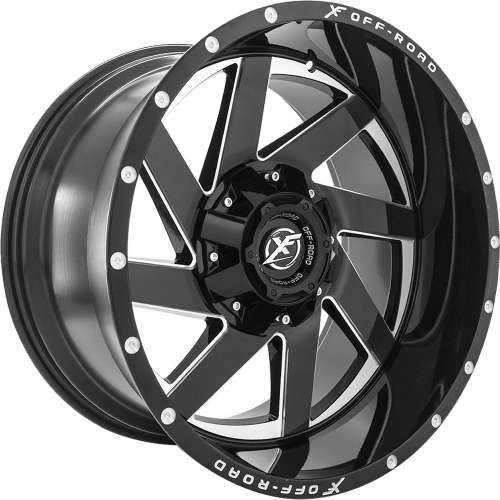 XF Offroad XF-20522x12 -44 Black with Milled Spoke Windows