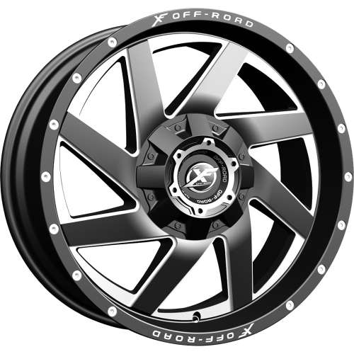 XF Offroad XF-20522x10 -24 Black with Milled Spoke Windows