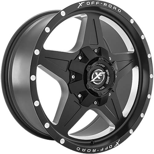XF Offroad XF-21020x9 0 Matte Black with Milled Spoke Windows