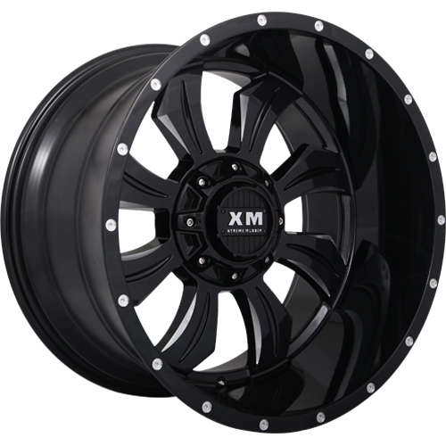 Xtreme Mudder XM-32328x14 -76 Gloss Black with Milled Spoke Accents