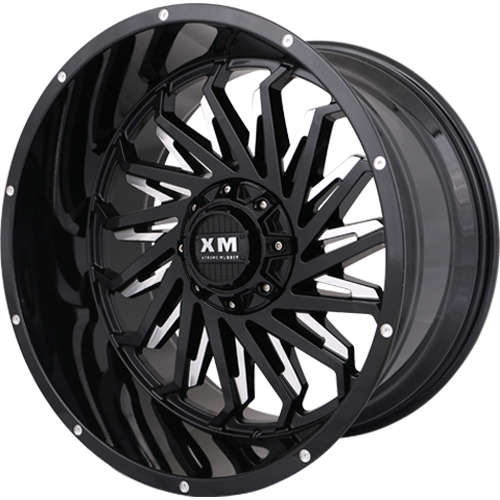 Xtreme Mudder XM-33020x9 0 Gloss Black with Milled Spoke Edges