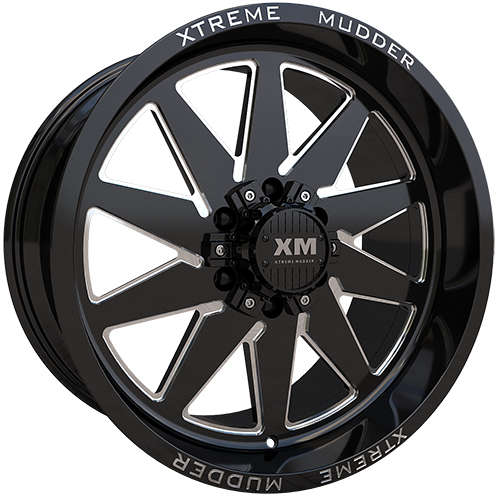 Xtreme Mudder XM-34820x10 -6 Gloss Black with Milled Spoked Edges