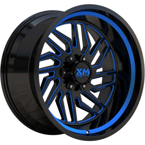Xtreme Mudder XM-50022x11 +44 Black with Blue Milled Spoke Windows