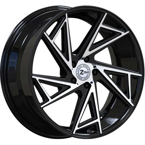 Zenas ZW0420x8.5 +35 Matte Black with Machined Spoke Faces