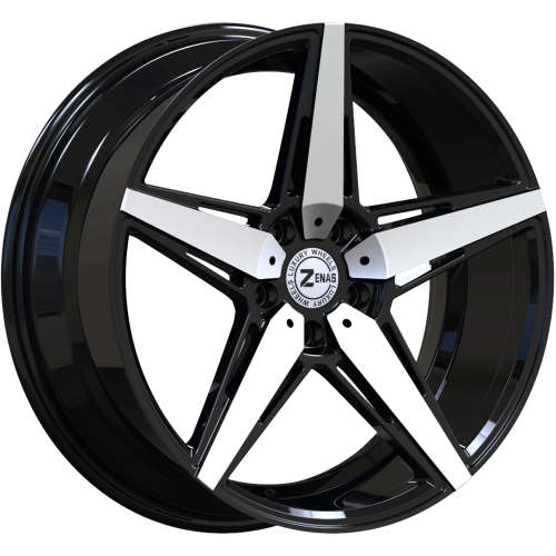 Zenas ZW0520x8.5 +35 Gloss Black with Machined Spoke Faces