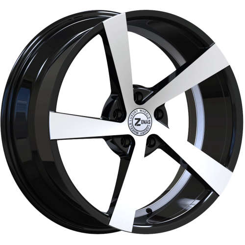 Zenas ZW1520x8.5 +20 Gloss Black with Machined Spoke Faces