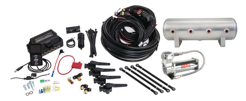 Air Lift Performance 3H (3/8 Air Line 2.5 GalRaw Aluminum Tank VIAIR 444C Comp)