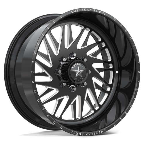 American Force Sentry SS N51L 22x11 0 Gloss Black with Milled Spoke Windows