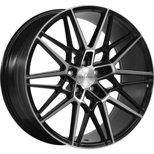 Axe CF120x9 +25 Gloss Black with Mirror Machined Spoke Faces