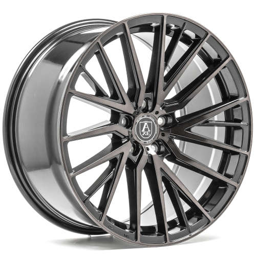 Axe EX4020x8.5 +40 Gloss Black with Machined Spoke Faces and a Bronze Tint