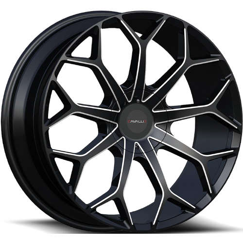 Cavallo CLV-2224x9 +30 Black with Milled Spoke Edges