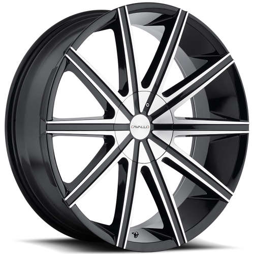 Cavallo CLV-922x9.5 +15 Gloss Black with Machined Spoke Faces