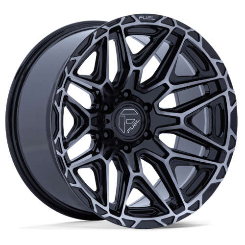 Fuel Injector FC885 20x9 +20 Gloss Black with Machined Spoke Faces and a Dark Tint