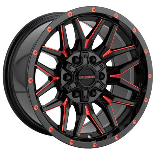 Impact Offroad 819 819GBR 17x9 0 Gloss Black with Red Milled Edges