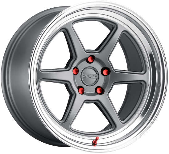 Kansei Roku K14G 18x8.5 +35 Matte Gray with a Machined Lip