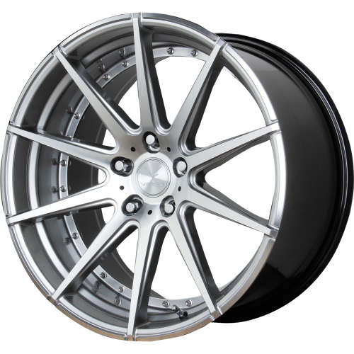 Verde Insignia V20 22x10.5 +25 Hypersilver with Dark Machined Spoke Faces and Undercut