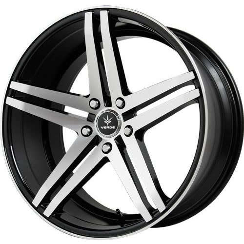 Verde Parallax V39 20x10 +45 Gloss Black with Machined Spoke Faces and Lip Ring